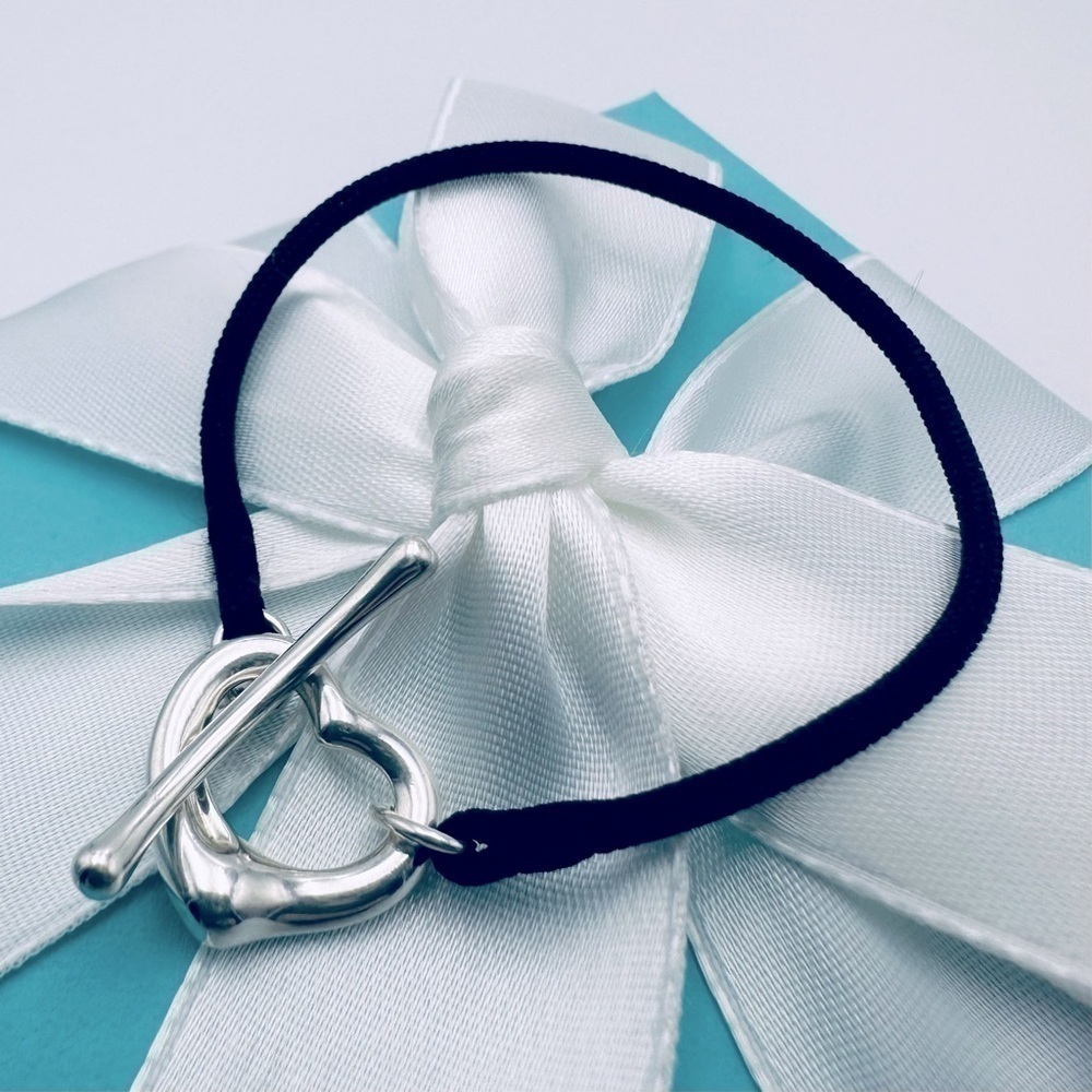 Tiffany & Co. Open Heart Silk Cord Bracelet with Packaging